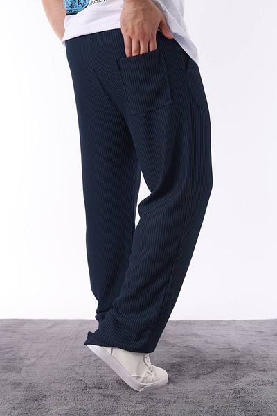 Louen lucie Loose Fit White Color Jacquard Fabric Corded Trousers