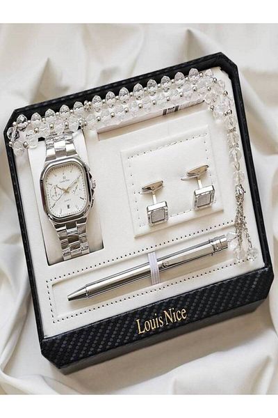 Generic Men's set, waterproof watch, pen, cufflinks, rosary, and luxury box