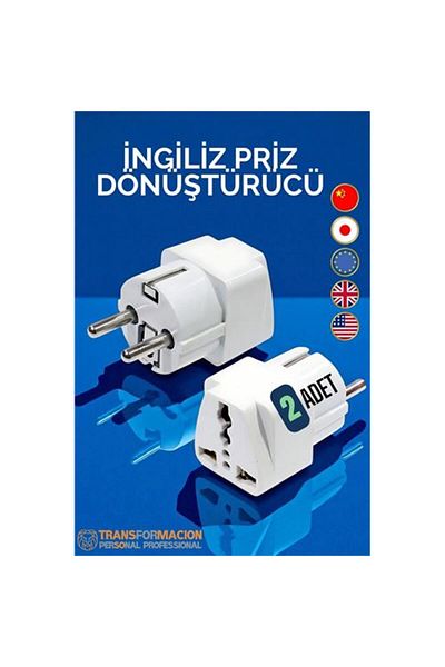 SAVA HOME COLLECTİON Modacar British and American Plug Converter - Socket Converter 2 Pcs