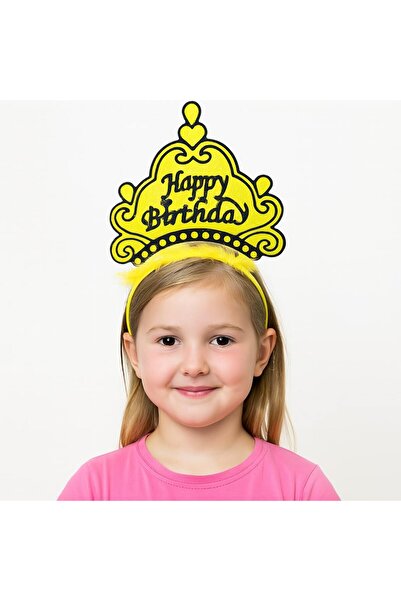 MOBEE تاج عيد ميلاد الأميرة باللون الأصفر، تاج عيد ميلاد سعيد