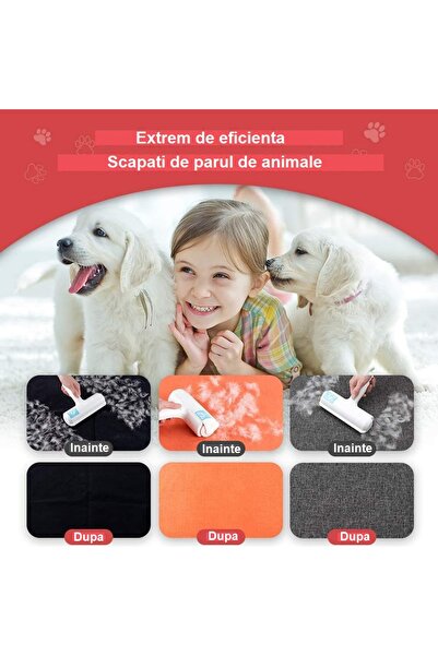 OEM Brush roller, for removing animal hair, reusable, 6x20cm, red