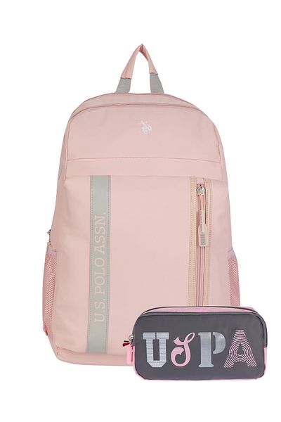 U.S. Polo Assn. Us Polo Assn 24357'2 School Backpack with Pen Holder Student Daily Pink