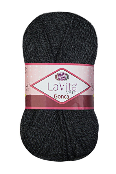 LaVita Yarn خيط غونكا محبوك يدويًا 100% أكريليك 100 جرام (6802 رمادي متوسط)