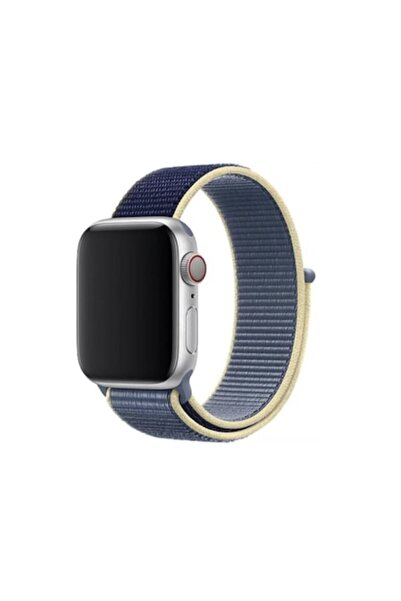 OEM Curea din material textil albastru-galben pentru Apple Watch, 38-40 mm