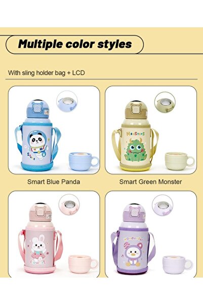 Twisoo Cute Cartoon Stainless Steel Water Bottle for Kids with Double Walled Leak Proof Vacuum Insul