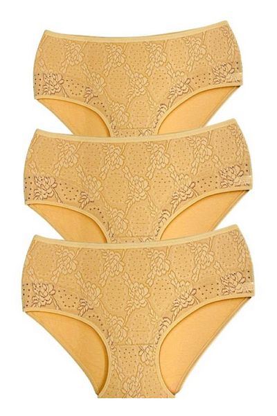 MİSSEMMA Women's Double Layered Lace Recovery 3 Pieces High Waist Panties
