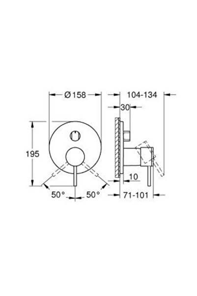 Grohe Atrio Concealed Bathroom Faucet (Surface Mounted Group) - 24356Gl0
