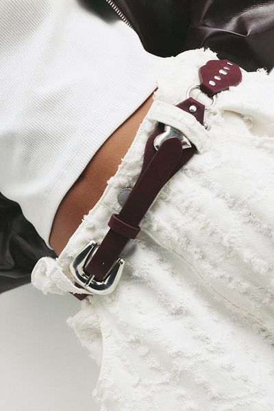 Pull & Bear Faux leather belt with hearts
