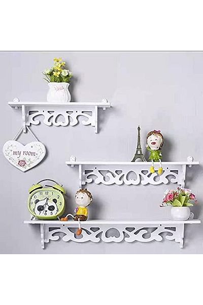 genric FFD Wall Floating Shelf 3pcs Set Modern White Floating Wall Shelves