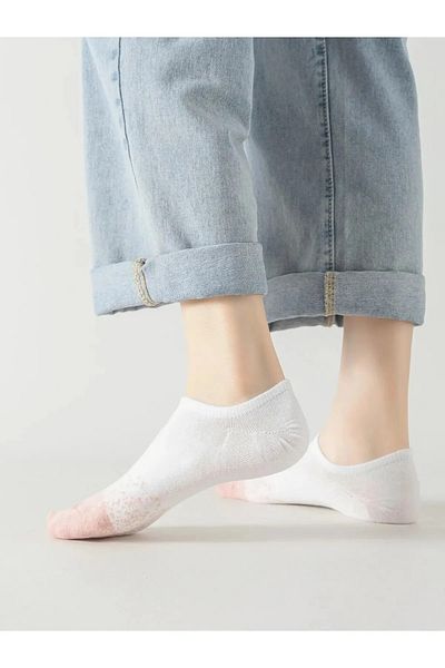 Hobins Sportswear Company 5' Pair of Women's Soft Colored Invisible Lycra and Cotton Booties, Ballerina Socks