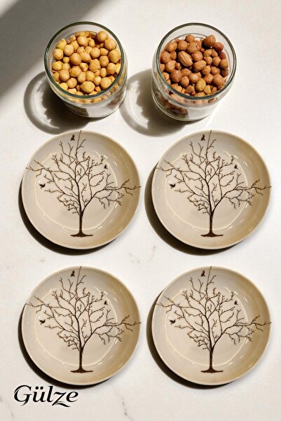 GÜLZE Porcelain Snack Bowl-Present Bowl-Delight Bowl-Breakfast Bowl-Treat Bowl with Tree of Life Motif (13 cm Diameter)