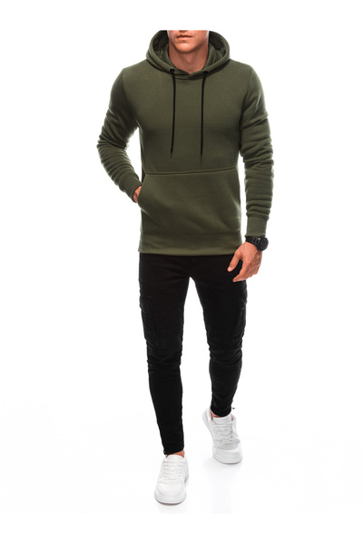 Edoti Pánská mikina s kapucí EM-SSNZ-22FW-018 olivová