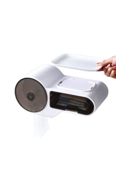 MNS Toilet paper holder with wet wipes shelf and holder