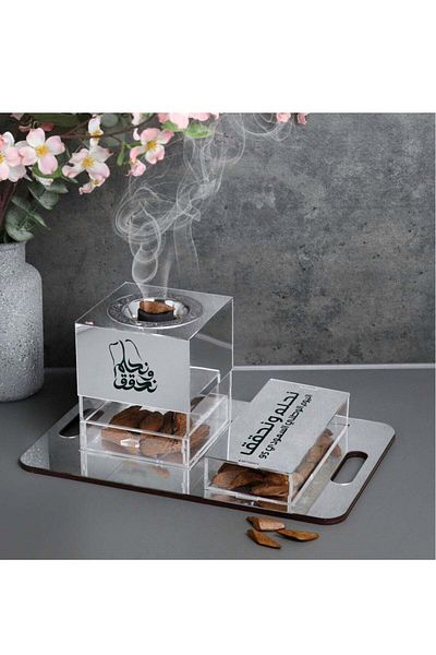 Story of candle Acrylic Incense Holder with Storage Box and Tray