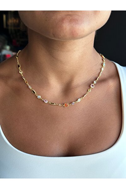 ARGENTAJEW 925 AYAR GÜMÜŞ RENKLİ TAŞLI KOLYE