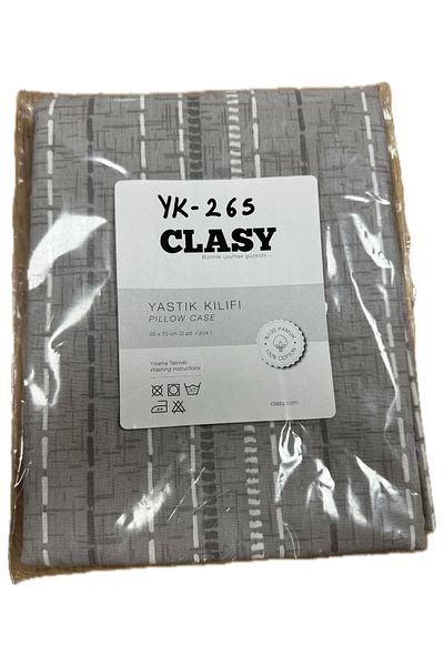 Clasy Ranforce 100% Cotton 2 Pieces Pillow Case Floral Gray