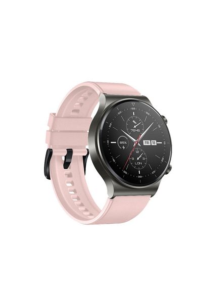 Bibilel Silicone Strap for Huawei Watch GT / GT2 / GT2 PRO, 46 mm, Flat, Pink