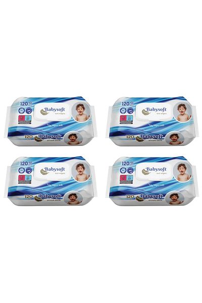 Babysoft 4 BABY SOFT – SUPERSOFT baby wet wipes, set of 4 x 120 pcs