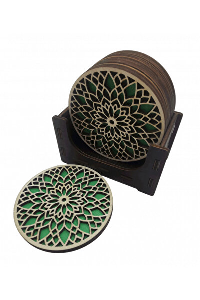 OEM Set 6 coaster supports with decorative pattern v.3