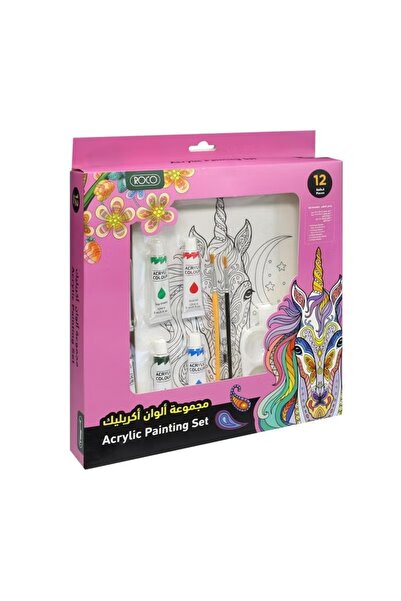 Roco مجموعة لوحات فنية من 15 قطعة - إصدار وردي مع قماش وألوان وإكسسوارات