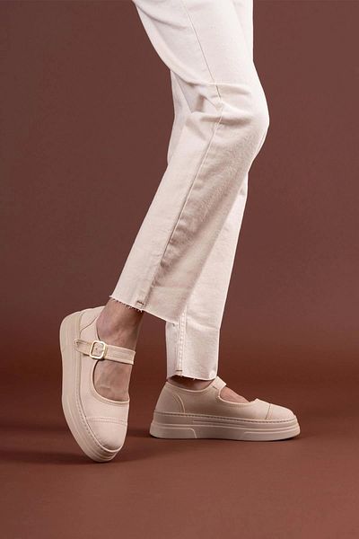 Erbilden Lunni Beige Linen Sports Shoes