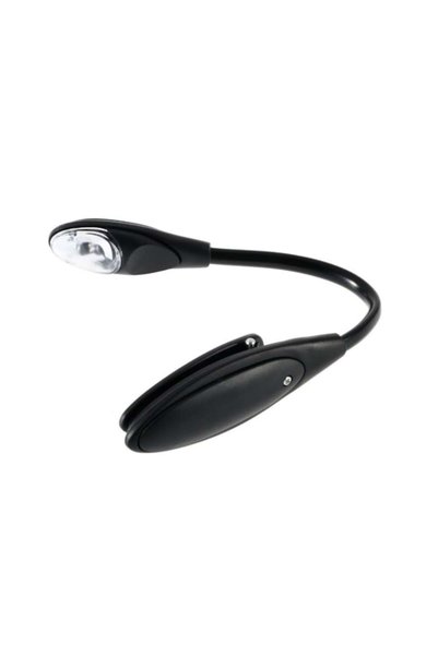 OEM Lampă de citit flexibilă, lumină LED, prindere cu clemă, negru/gri, 26 cm