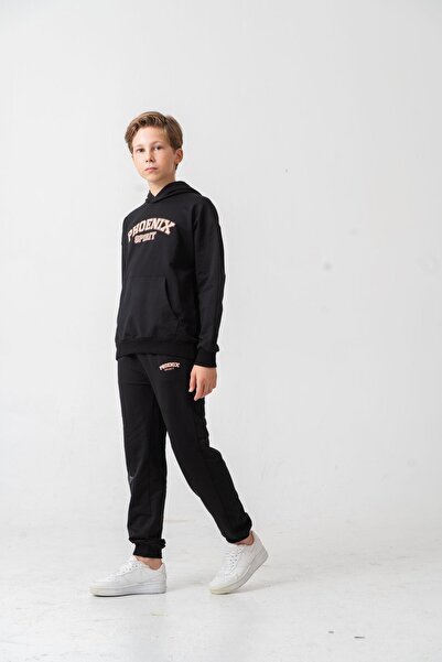 Mışıl Kids Phoenix Spirit Baskılı Kanguru Cepli Erkek Çocuk Alt Üst Eşofman Takımı