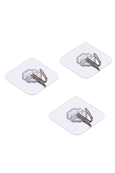 MNS Set 3 cuiere autoadezive transparente fără găurire