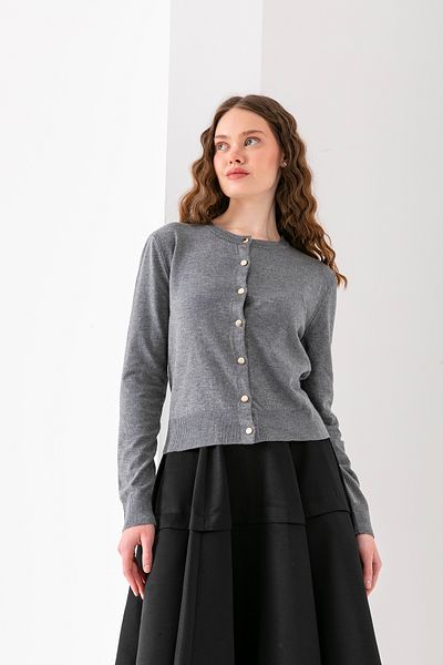 T Crazy T-Crazy Basic Knitwear Cardigan, Biscuit Collar Seasonal Stylish Comfortable Cardigan, Soft Textured Cardigan