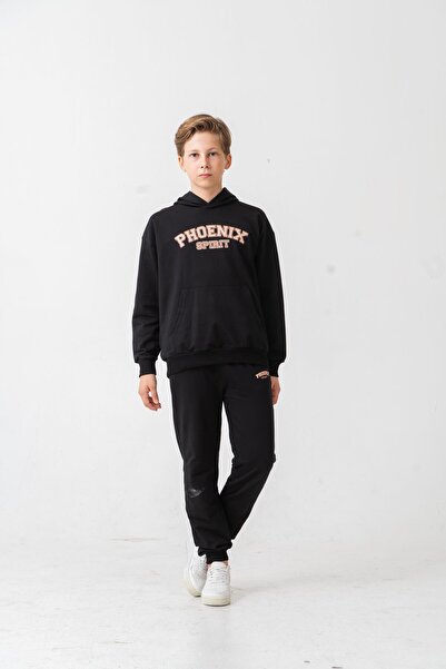 Mışıl Kids Phoenix Spirit Baskılı Kanguru Cepli Erkek Çocuk Alt Üst Eşofman Takımı