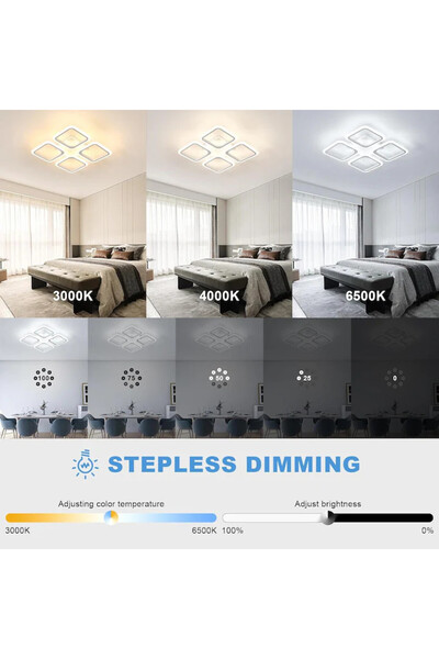 Sueva Square LED Chandelier 2.4G wifi Remote Control with light/cold/warm/neutral adjustable intensity