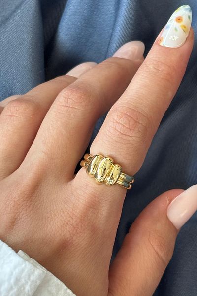 Leo'Stone New Season Luxe Bubble Design Adjustable Women's Ring