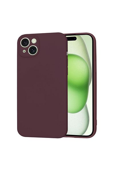 Tim Husa Protectie pentru iPhone 15 Plus, Timacon Protect, SoftFlex, O69, Panza, Plum Noble Red