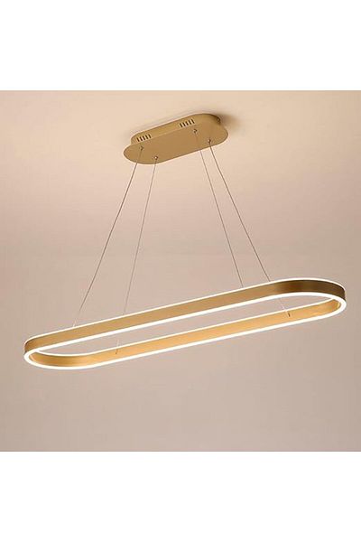 LightPlanet Minimalist LED chandelier Gold, 2.4G WiFi remote control 3 lights dimmable