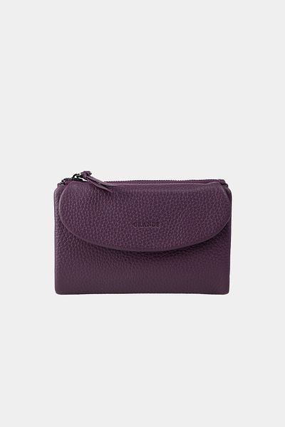 Grande Women's Genuine Leather Multi-Eye Wallet Plum