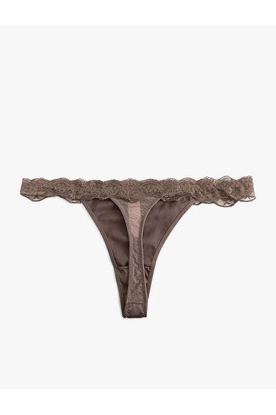 Koton Satin String Panties with Lace Detail (Aw 25)