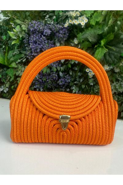 MaVaux Straw Portfolio Bag with Soft Accessories