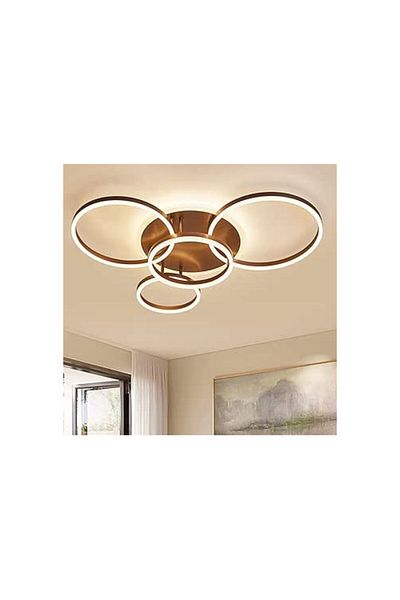 Jiju JIJU® LED chandelier brown 360W, 4 circles 60+50+40+30 cm, WiFi, 3 dimmable lights
