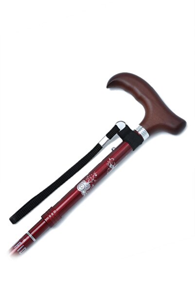 Kifidis 606SAW Taşlı Katlanır Baston 9030-1 Bordo Desenli