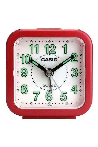 Generic CASIO Analog Alarm Desk Clock Red/Black/Green 6.7x6.4x3.4cm