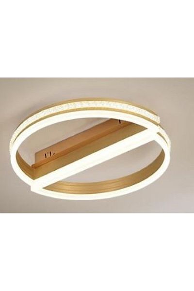 edc Round LED Chandelier, 2.4G WiFi Remote Control, 3 Lights, Dimmable, Gold