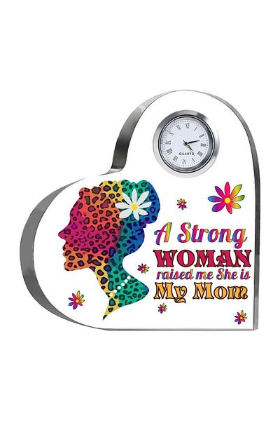 Generic PRINTSHOP4ME Mothers Day Gift Heart-Shaped Crystal Clock - Unique Gifts for Moms - Mothers Day Pres