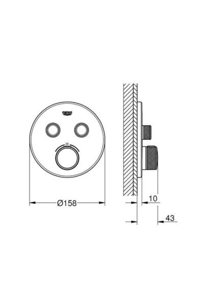Grohe Smartcontrol Dual Valve Flow-Controlled, Built-In Thermostatic Shower Mixer - 29119A00