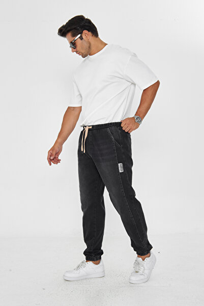 masso moda Men's Elastic Leg Regular Trousers with Side Piece Label Detail 730