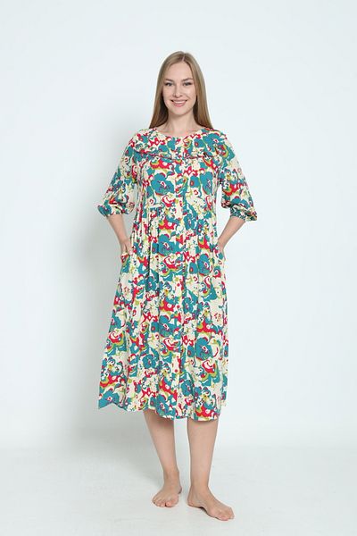 Juliet Deluxe Women's Woven Viscose Fabric Patterned Dress 35036