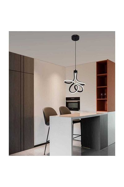 edc 30W Black LED Chandelier With 3 Functions Cold/Warm/Neutral Light