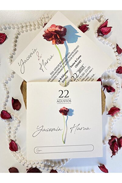 gizemlitohumlar 50 Adet Baskı Dahildir Düğün, Nişan, Nikah Davetiyesi, (DİJİTAL GÖRSEL HEDİYELİ)