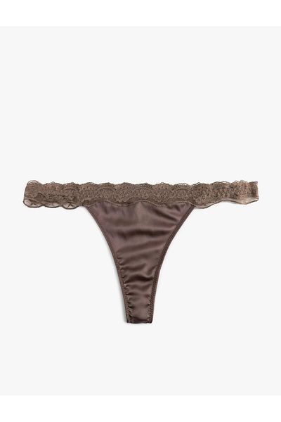 Koton Satin String Panties with Lace Detail (Aw 25)