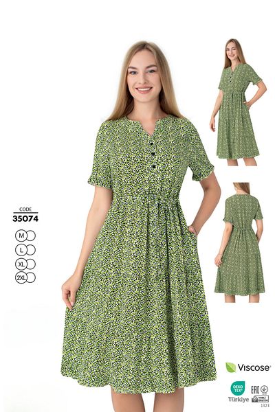 Juliet Deluxe Women's Woven Viscose Fabric Patterned Dress 35074