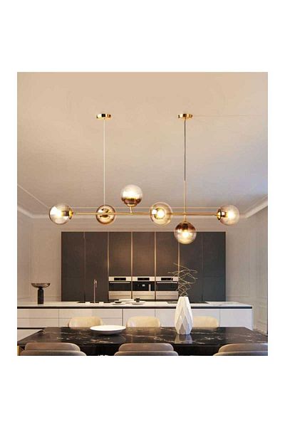Sueva LED Chandelier with 6 X e14 Amber Glass Bulbs Not Included